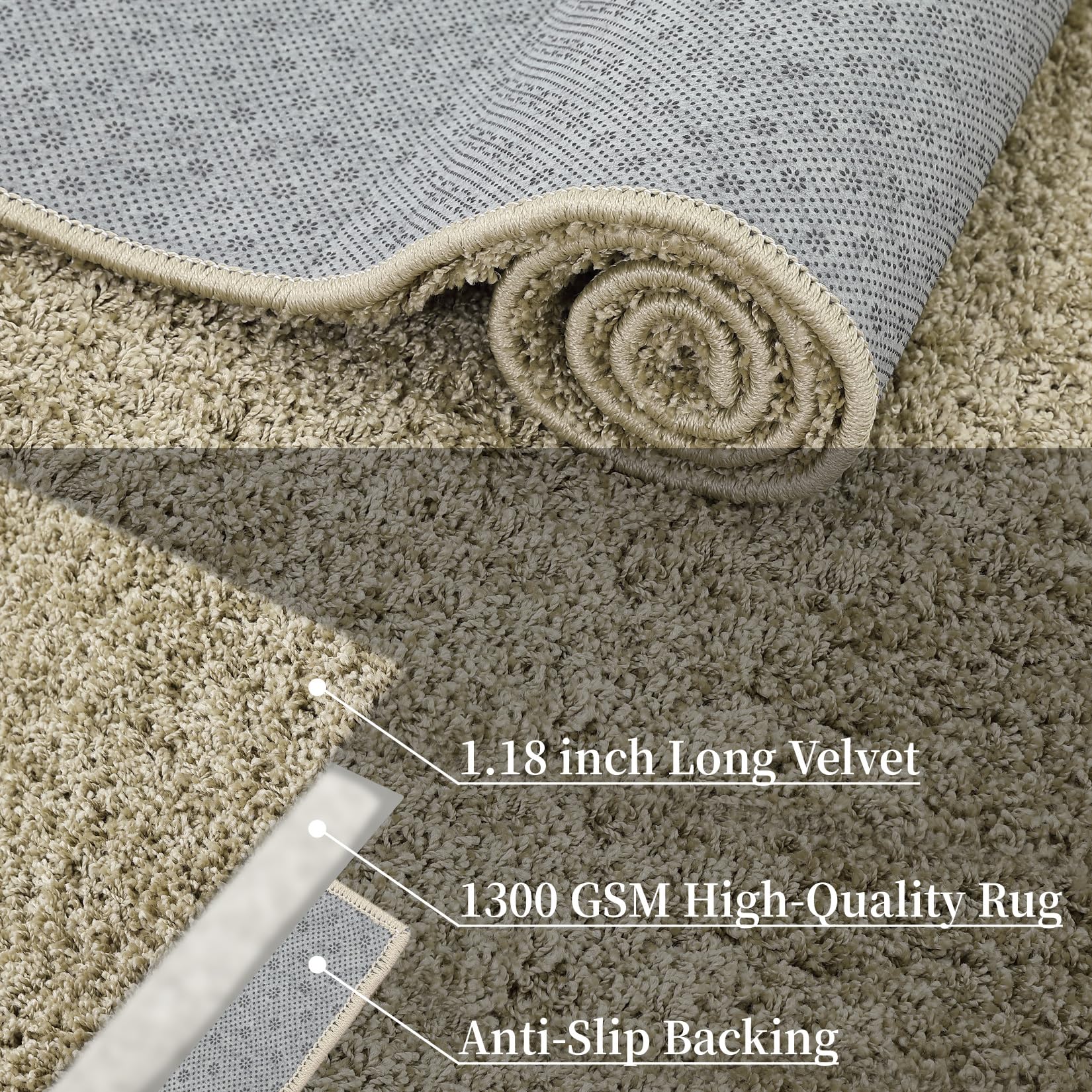 GlowSol Area Rug 9x12 Shag Rugs Fuzzy Plush Rug Large Rug Stain Resistant Carpet Shag Non Slip Area Rug for Living Room, Bedroom, Dining Room Pet Friendly High Traffic Non-Shedding Rugs