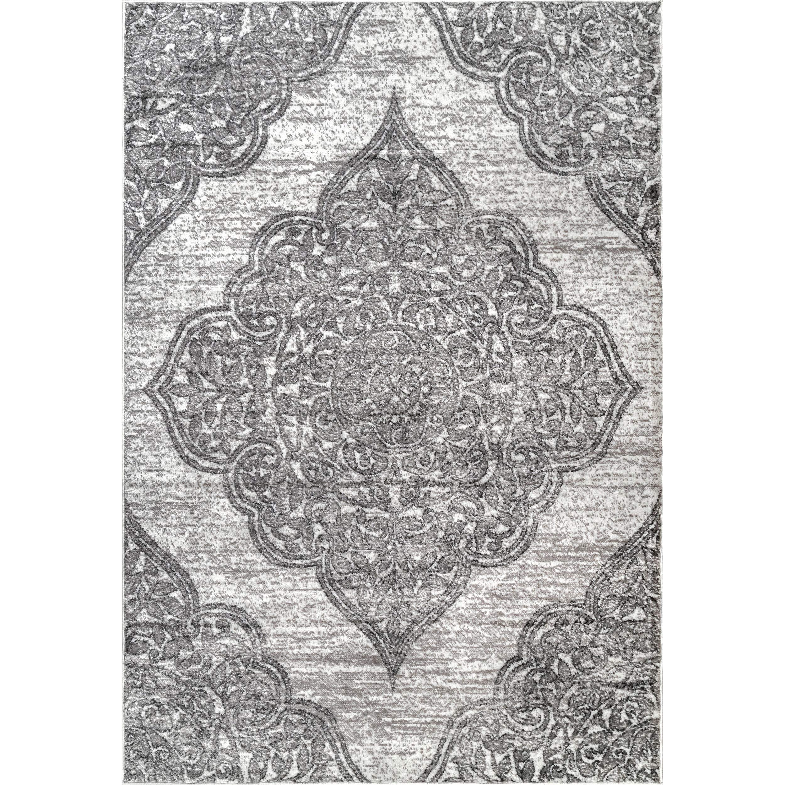 nuLOOM Transitional Floral Jeannette Area Rug, 9x12, Grey