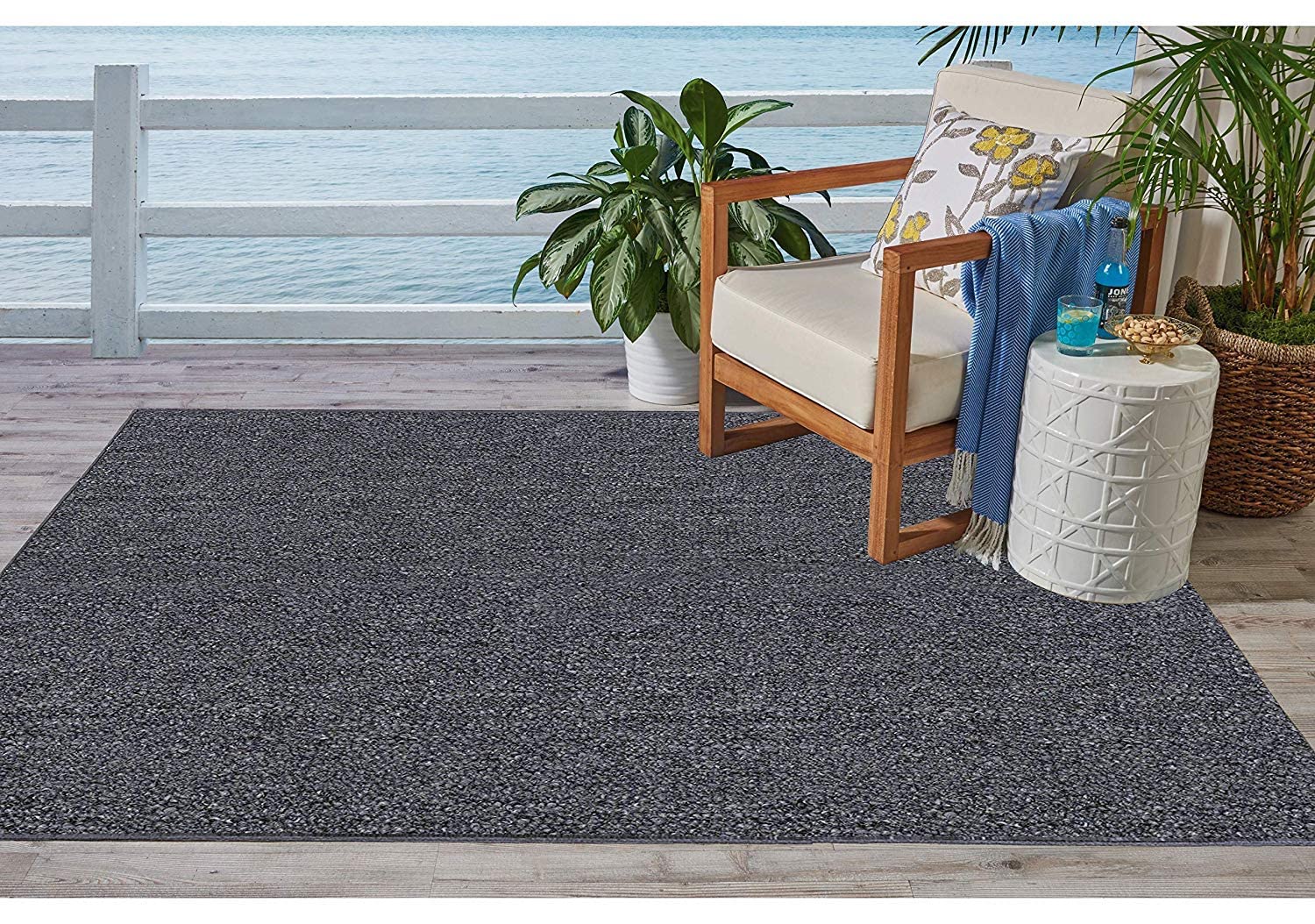 Ambiant Broadway Collection Pet Friendly Indoor Outdoor Area Rugs Grey - 9' x 12' - Stain Resistant Elegance, Easy Machine Wash Care- Perfect for Weddings & Everyday Use!