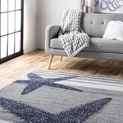 nuLOOM Thomas Paul Starfish and Striped Area Rug, 8x10, Grey