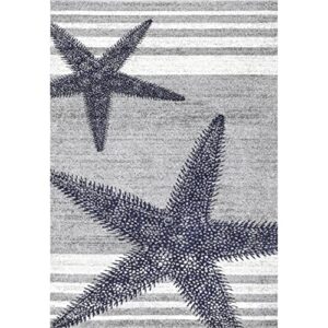 nuLOOM Thomas Paul Starfish and Striped Area Rug, 8x10, Grey