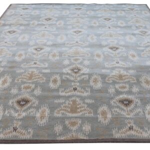 Wallard Design Marchesa Gray Traditional Oriental Style Handmade 100% Wool Rugs & Carpets (9x12)