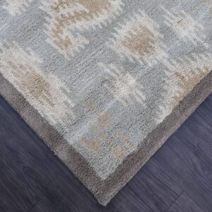 Wallard Design Marchesa Gray Traditional Oriental Style Handmade 100% Wool Rugs & Carpets (9x12)