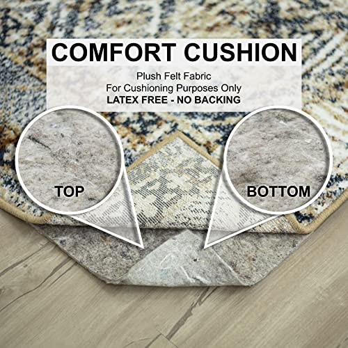 Mohawk Home 12' x 15' 1/4 Rug Pad 100% Felt Protective Cushion, Premium Comfort Underfoot – Safe for All Floors