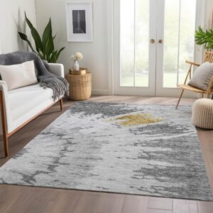 Addison Rugs Chantille ACN614 Gray 9' x 12' Indoor Outdoor Area Rug, Easy Clean, Machine Washable, Non Shedding, Bedroom, Living Room, Dining Room, Kitchen, Patio Rug