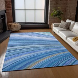 Addison Rugs Chantille ACN585 Blue 9' x 12' Indoor Outdoor Area Rug, Easy Clean, Machine Washable, Non Shedding, Bedroom, Living Room, Dining Room, Kitchen, Patio Rug