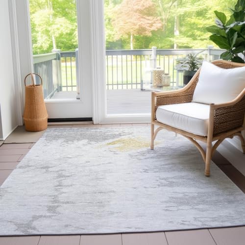 Addison Rugs Chantille ACN614 Silver 9' x 12' Indoor Outdoor Area Rug, Easy Clean, Machine Washable, Non Shedding, Bedroom, Living Room, Dining Room, Kitchen, Patio Rug