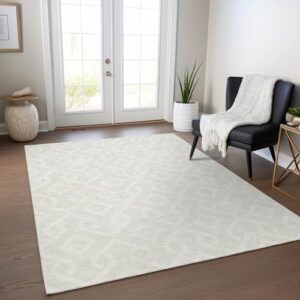 Addison Rugs Chantille ACN621 Ivory 9' x 12' Indoor Outdoor Area Rug, Easy Clean, Machine Washable, Non Shedding, Bedroom, Living Room, Dining Room, Kitchen, Patio Rug