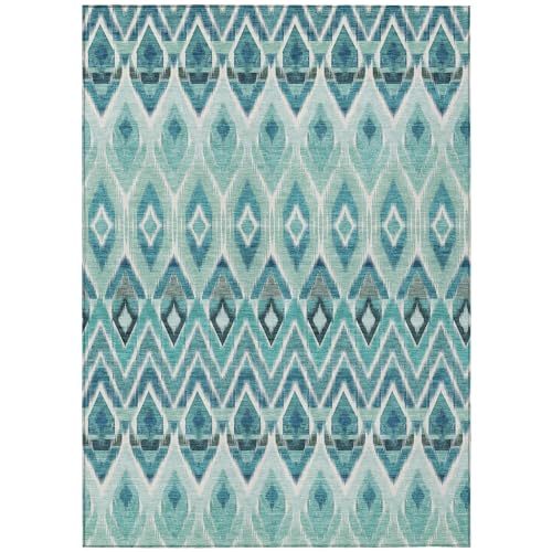 Addison Rugs Chantille ACN617 Teal 9' x 12' Indoor Outdoor Area Rug, Easy Clean, Machine Washable, Non Shedding, Bedroom, Living Room, Dining Room, Kitchen, Patio Rug