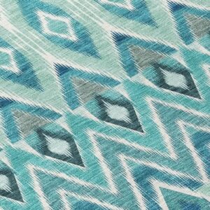 Addison Rugs Chantille ACN617 Teal 9' x 12' Indoor Outdoor Area Rug, Easy Clean, Machine Washable, Non Shedding, Bedroom, Living Room, Dining Room, Kitchen, Patio Rug