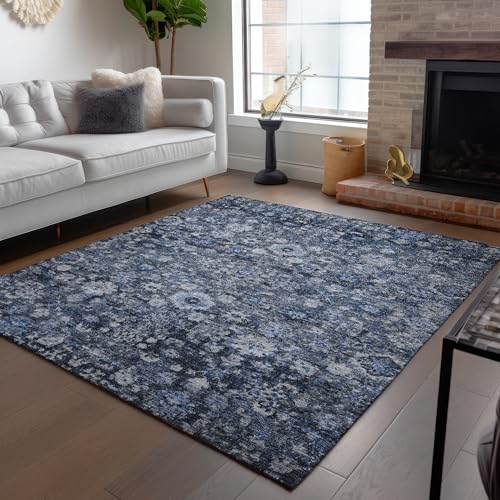 Addison Rugs Chantille ACN651 Blue 9' x 12' Indoor Outdoor Area Rug, Easy Clean, Machine Washable, Non Shedding, Bedroom, Living Room, Dining Room, Kitchen, Patio Rug