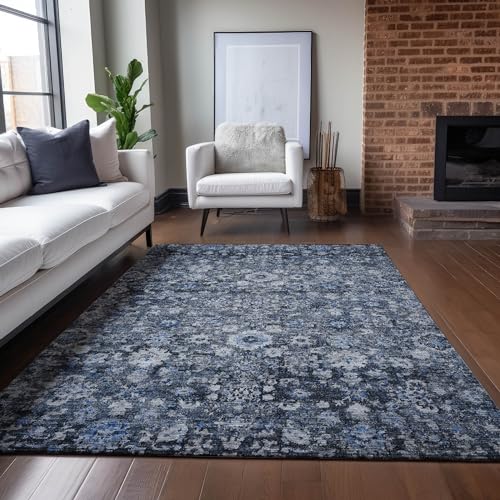 Addison Rugs Chantille ACN651 Blue 9' x 12' Indoor Outdoor Area Rug, Easy Clean, Machine Washable, Non Shedding, Bedroom, Living Room, Dining Room, Kitchen, Patio Rug