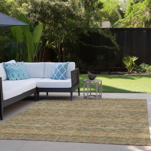 Addison Rugs Chantille ACN615 Green 9' x 12' Indoor Outdoor Area Rug, Easy Clean, Machine Washable, Non Shedding, Bedroom, Living Room, Dining Room, Kitchen, Patio Rug