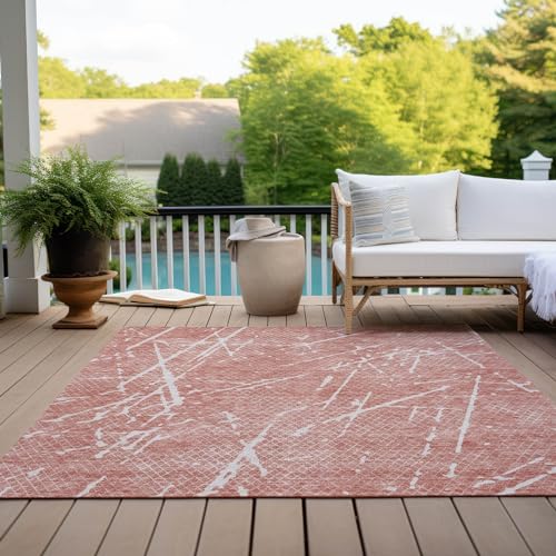 Addison Rugs Chantille ACN628 Blush 9' x 12' Indoor Outdoor Area Rug, Easy Clean, Machine Washable, Non Shedding, Bedroom, Living Room, Dining Room, Kitchen, Patio Rug