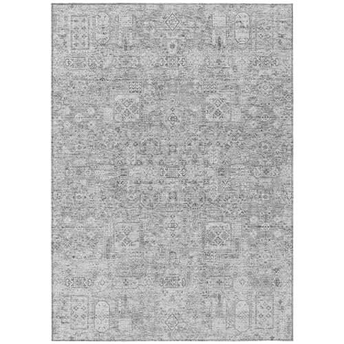 Addison Rugs Chantille ACN611 Gray 9' x 12' Indoor Outdoor Area Rug, Easy Clean, Machine Washable, Non Shedding, Bedroom, Living Room, Dining Room, Kitchen, Patio Rug