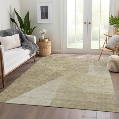 Addison Rugs Chantille ACN648 Beige 9' x 12' Indoor Outdoor Area Rug, Easy Clean, Machine Washable, Non Shedding, Bedroom, Living Room, Dining Room, Kitchen, Patio Rug