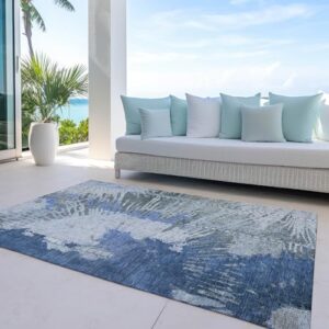 Addison Rugs Chantille ACN645 Blue 9' x 12' Indoor Outdoor Area Rug, Easy Clean, Machine Washable, Non Shedding, Bedroom, Living Room, Dining Room, Kitchen, Patio Rug