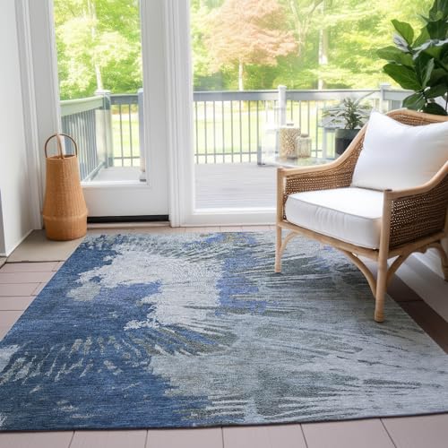 Addison Rugs Chantille ACN645 Blue 9' x 12' Indoor Outdoor Area Rug, Easy Clean, Machine Washable, Non Shedding, Bedroom, Living Room, Dining Room, Kitchen, Patio Rug