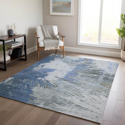 Addison Rugs Chantille ACN645 Blue 9' x 12' Indoor Outdoor Area Rug, Easy Clean, Machine Washable, Non Shedding, Bedroom, Living Room, Dining Room, Kitchen, Patio Rug