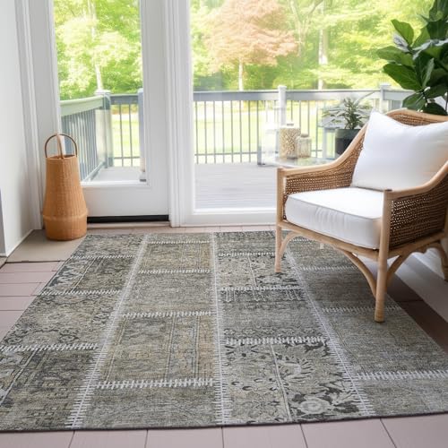 Addison Rugs Chantille ACN635 Taupe 9' x 12' Indoor Outdoor Area Rug, Easy Clean, Machine Washable, Non Shedding, Bedroom, Living Room, Dining Room, Kitchen, Patio Rug