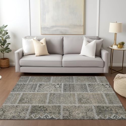 Addison Rugs Chantille ACN635 Taupe 9' x 12' Indoor Outdoor Area Rug, Easy Clean, Machine Washable, Non Shedding, Bedroom, Living Room, Dining Room, Kitchen, Patio Rug