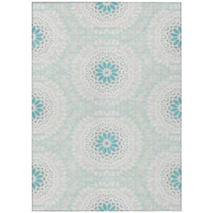 addison rugs chantille acn619 teal 9' x 12' indoor outdoor area rug, easy clean, machine washable, non shedding, bedroom, living room, dining room, kitchen, patio rug