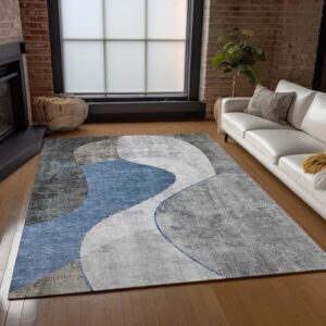 Addison Rugs Chantille ACN633 Blue 9' x 12' Indoor Outdoor Area Rug, Easy Clean, Machine Washable, Non Shedding, Bedroom, Living Room, Dining Room, Kitchen, Patio Rug