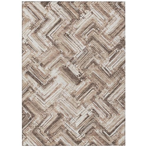 Addison Rugs Chantille ACN630 Brown 9' x 12' Indoor Outdoor Area Rug, Easy Clean, Machine Washable, Non Shedding, Bedroom, Living Room, Dining Room, Kitchen, Patio Rug