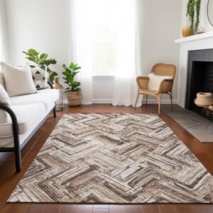 Addison Rugs Chantille ACN630 Brown 9' x 12' Indoor Outdoor Area Rug, Easy Clean, Machine Washable, Non Shedding, Bedroom, Living Room, Dining Room, Kitchen, Patio Rug