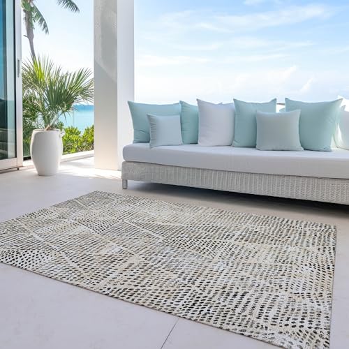 Addison Rugs Chantille ACN591 Beige 9' x 12' Indoor Outdoor Area Rug, Easy Clean, Machine Washable, Non Shedding, Bedroom, Living Room, Dining Room, Kitchen, Patio Rug