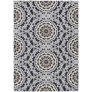 addison rugs chantille acn619 black 9' x 12' indoor outdoor area rug, easy clean, machine washable, non shedding, bedroom, living room, dining room, kitchen, patio rug