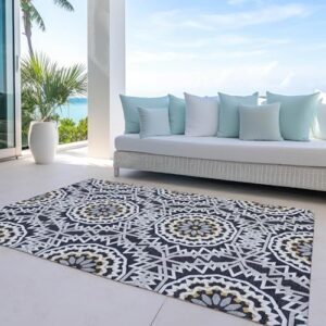 Addison Rugs Chantille ACN619 Black 9' x 12' Indoor Outdoor Area Rug, Easy Clean, Machine Washable, Non Shedding, Bedroom, Living Room, Dining Room, Kitchen, Patio Rug