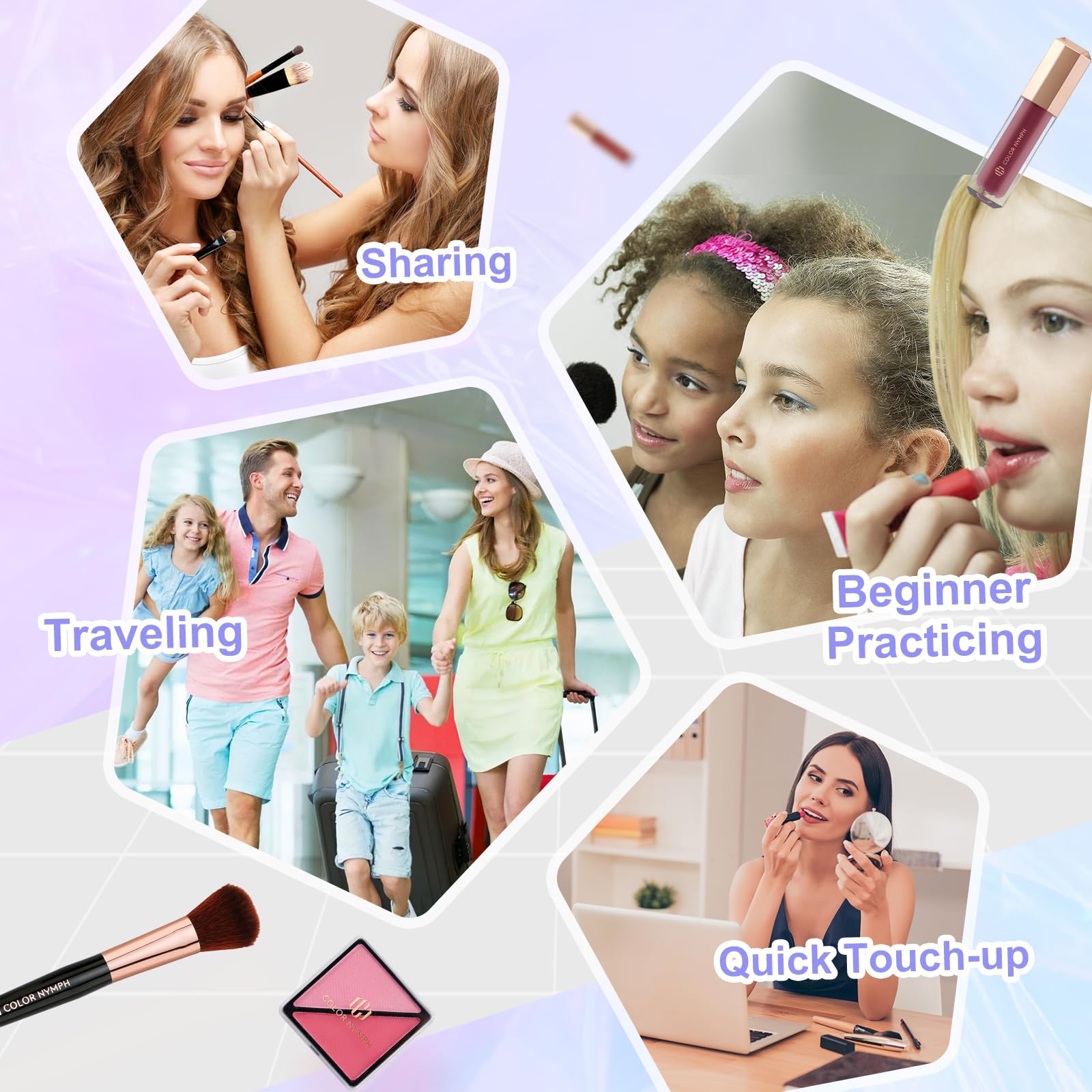 Color Nymph Makeup Kit For Women, Kids Makeup Set For Teens Girls Professional Make Up Kits With Travel Case Full Cosmetics Kit w/ 35 Colors Eyeshadows Lipstick Blush Brushes Lipgloss Mascara