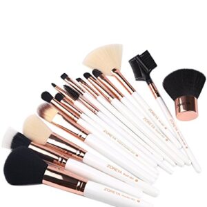 Z'OREYA Makeup Brushes Set,15pcs Rose Gold Luxury and Fashion Makeup Brushes,Professional Premium Synthetic Foundation Powder Concealers Eye Shadows Makeup brushes Set with Perfect Vegan Leather Bag