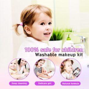 Kids Makeup Kit for Girl - Makeup Girl Toys,Little Girls Makeup Kit,Non-Toxic Toddlers Make Up,Kids Toys for Girls,Children Princess Play Makeup Set,Teen Christmas Birthday Gifts for 4-12 Year Old