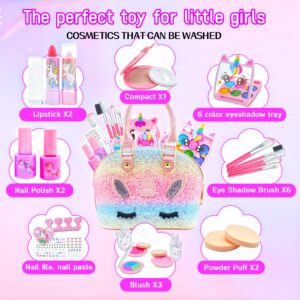 Kids Makeup Kit for Girl - Makeup Girl Toys,Little Girls Makeup Kit,Non-Toxic Toddlers Make Up,Kids Toys for Girls,Children Princess Play Makeup Set,Teen Christmas Birthday Gifts for 4-12 Year Old