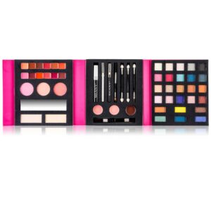 SHANY Beauty Book Makeup Kit All in one Travel Makeup Set - 35 Colors Eyeshadow, Eye brow, makeup blushes, powder palette,10 Lip Colors, Eyeliner pens & makeup Mirror - Holiday Makeup Gift Set