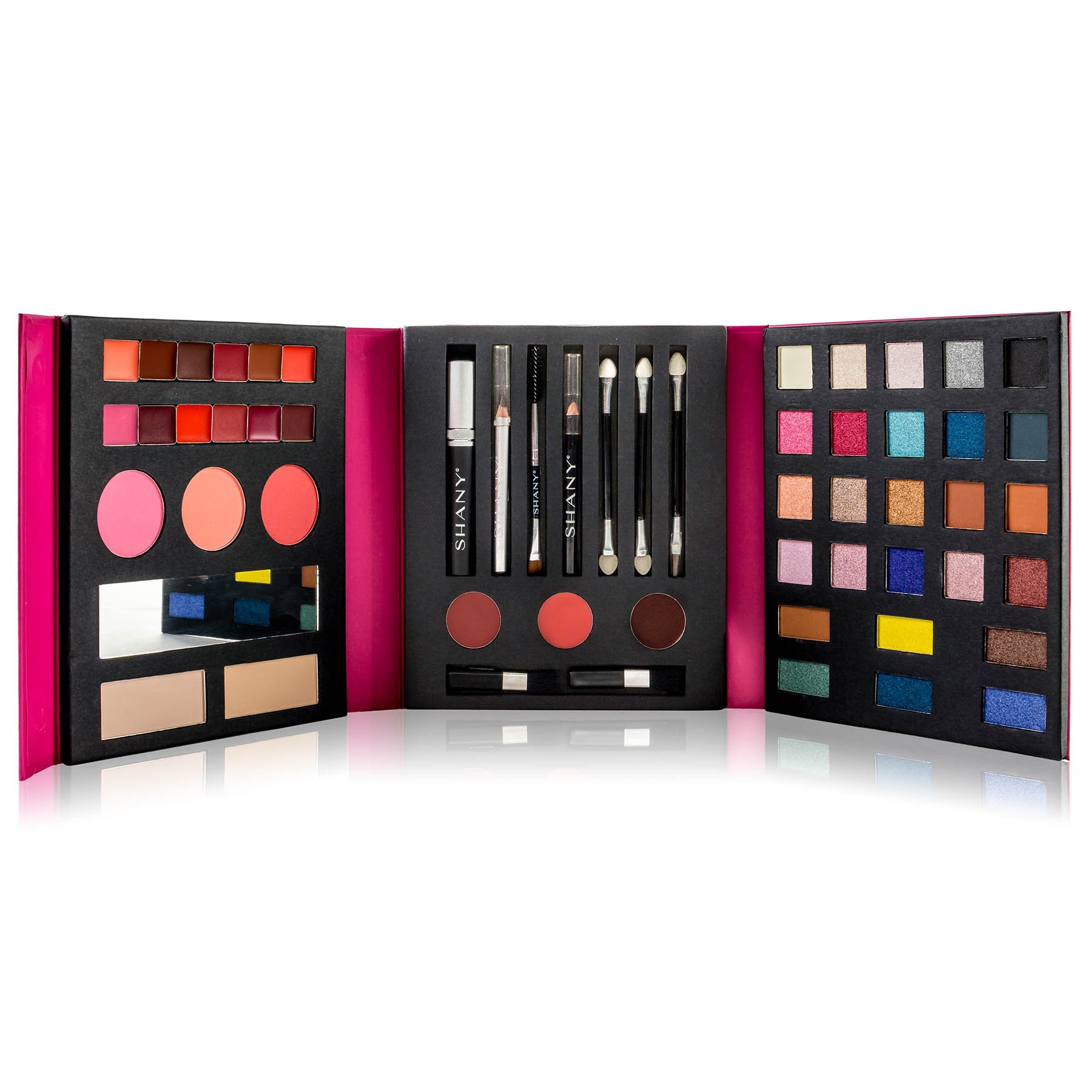 SHANY Beauty Book Makeup Kit All in one Travel Makeup Set - 35 Colors Eyeshadow, Eye brow, makeup blushes, powder palette,10 Lip Colors, Eyeliner pens & makeup Mirror - Holiday Makeup Gift Set