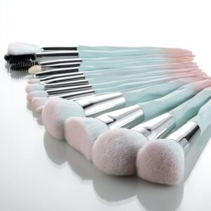 111 Pink blue gradient makeup brushes and makeup sponges set makeup brushes set natural synthetic eye shadow foundation make-up brush set professional makeup brush and tool accessories………