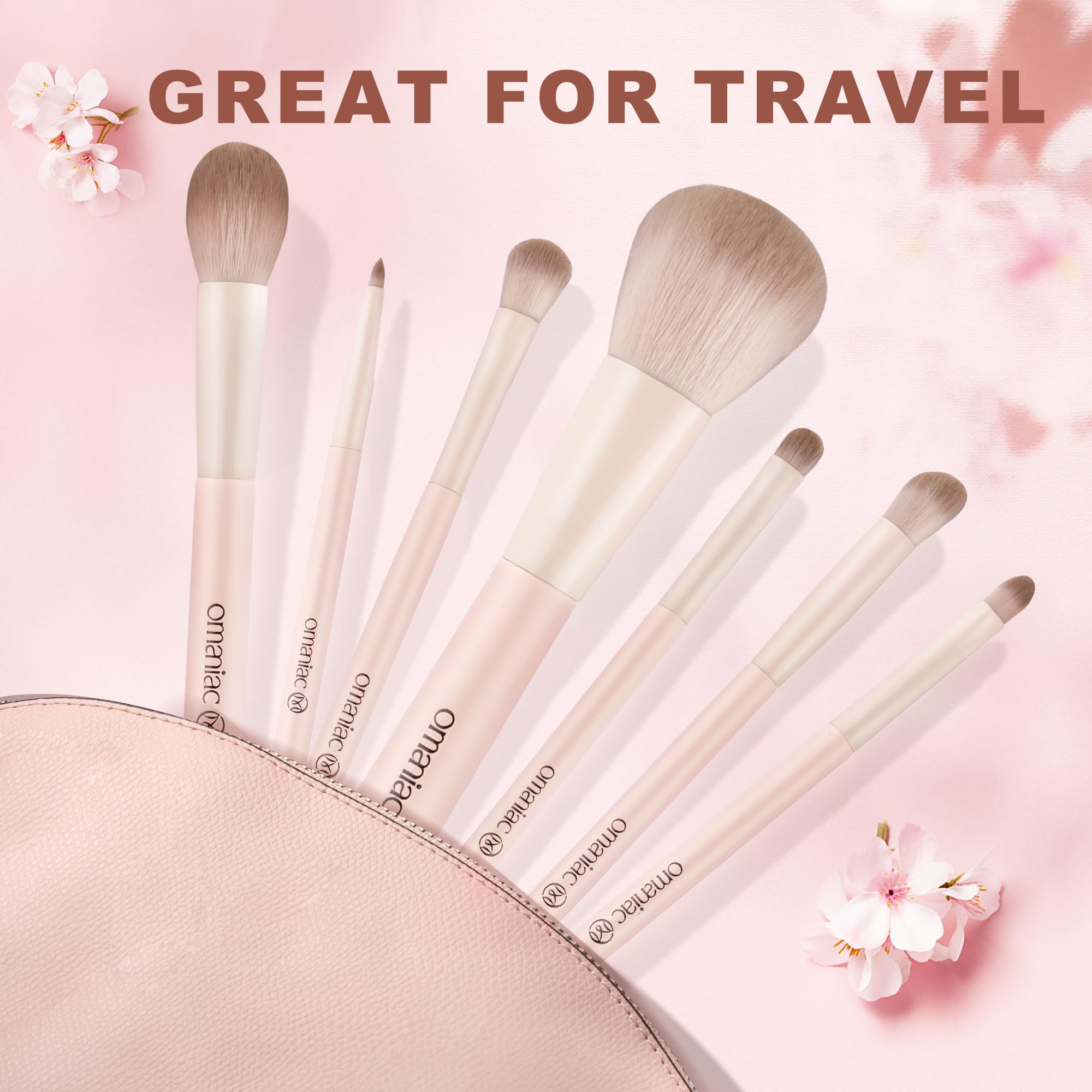 OMANIAC Makeup Brushes Set (15Pcs), Premium Synthetic Powder Concealers Eye Shadows Blush Professional Make Up Brushes Set, Perfect Birthday Gifts for Women.(Pink)