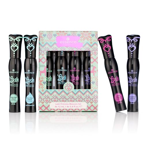 essence | Lash Princess Mascara Set | 4 Vegan & Cruelty-Free Mascaras | False Lash Effect, Waterproof, Curl & Volume, Sculpted | Holiday Gift for Beauty Lovers