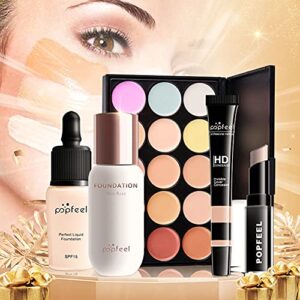 34PCs Makeup Gift Set All in One Bundle Women Full Kit Cosmetic Essential Starter Pro Brush Eyeshadow Palette Lipgloss Sets For Christmas Halloween