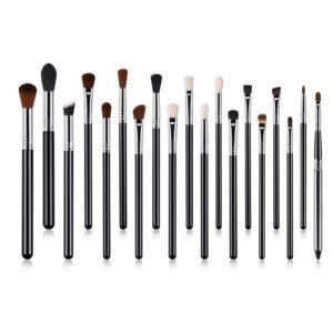 professional eye shadow makeup brush set, coshine 19pcs eye and lip premium synthetic cosmetic brushes kit