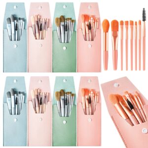 zhehao 8 sets travel makeup brush set brushes bag bridesmaid gift foundation brush with travel makeup bag for wedding bridal shower favors bachelorette party gift