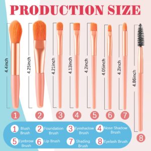 Zhehao 8 Sets Travel Makeup Brush Set Brushes Bag Bridesmaid Gift Foundation Brush with Travel Makeup Bag for Wedding Bridal Shower Favors Bachelorette Party Gift