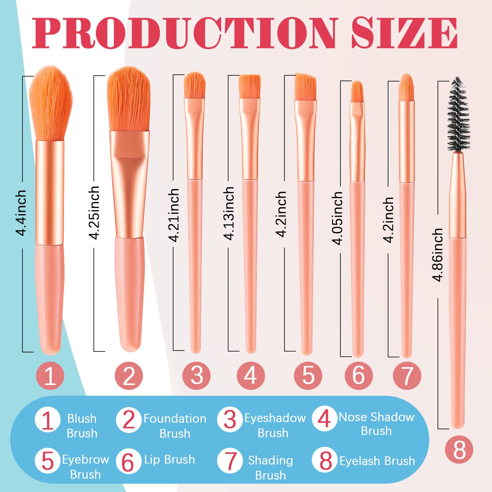 Zhehao 8 Sets Travel Makeup Brush Set Brushes Bag Bridesmaid Gift Foundation Brush with Travel Makeup Bag for Wedding Bridal Shower Favors Bachelorette Party Gift