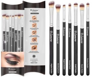 eye makeup brushes eyeshadow brush set - 7pcs soft synthetic brush kit - for blending eyeshadow, eyeliner, crease, eyebrow - long lasting, apply better, flawless look makeup