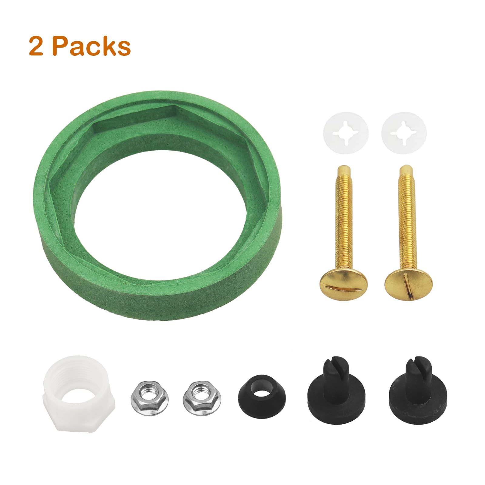 2 Pack 3'' Toilet Tank to Bowl Coupling Kit, Fits for American Standard Champion 4 Toilet Parts AS738756-0070A, Includes Gasket, Bolts and Other Essential Parts for Most 3 Inch Flush Valve