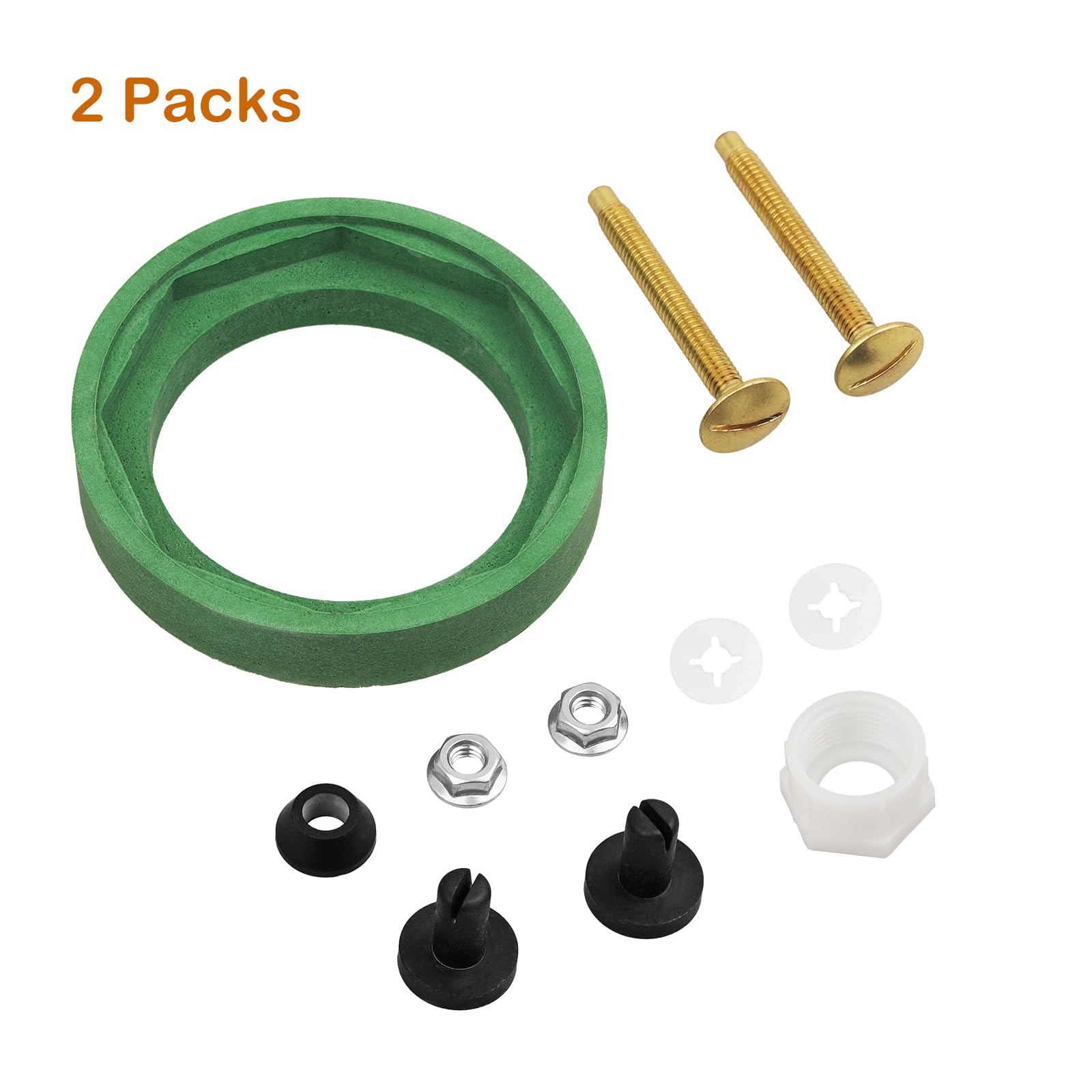 2 Pack 3'' Toilet Tank to Bowl Coupling Kit, Fits for American Standard Champion 4 Toilet Parts AS738756-0070A, Includes Gasket, Bolts and Other Essential Parts for Most 3 Inch Flush Valve