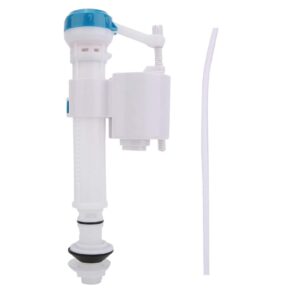 Toilet Inlet Valve, Toilet Push Button Fill Valve Dual Flush Cistern Syphon Bathroom Blue+White UK G1/2(4 points plastic pipe inlet valve)